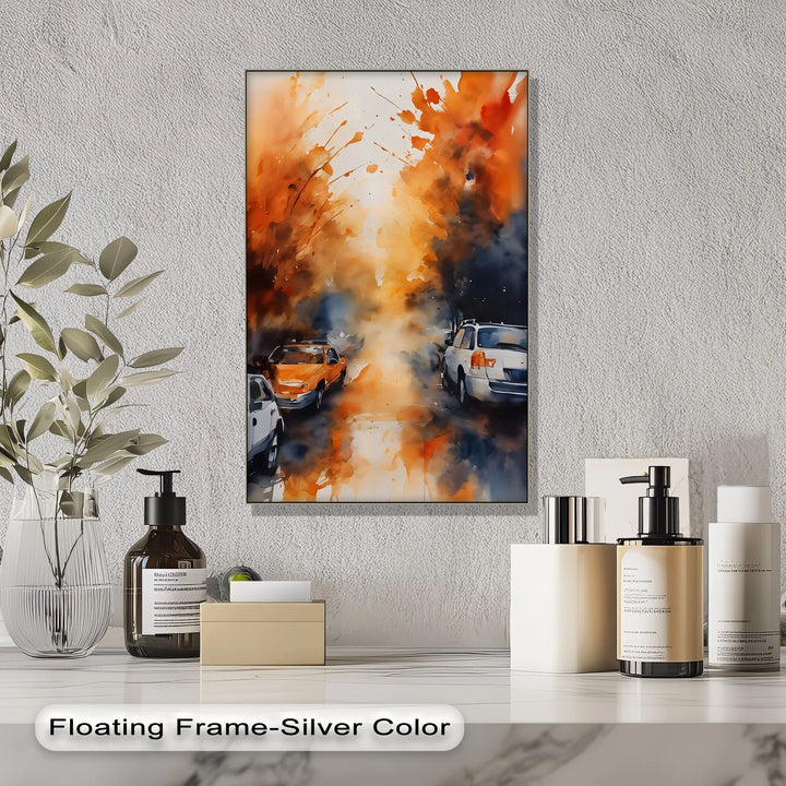 Urban Haze – Abstract Autumn Traffic Canvas Print - MyPhotoStation