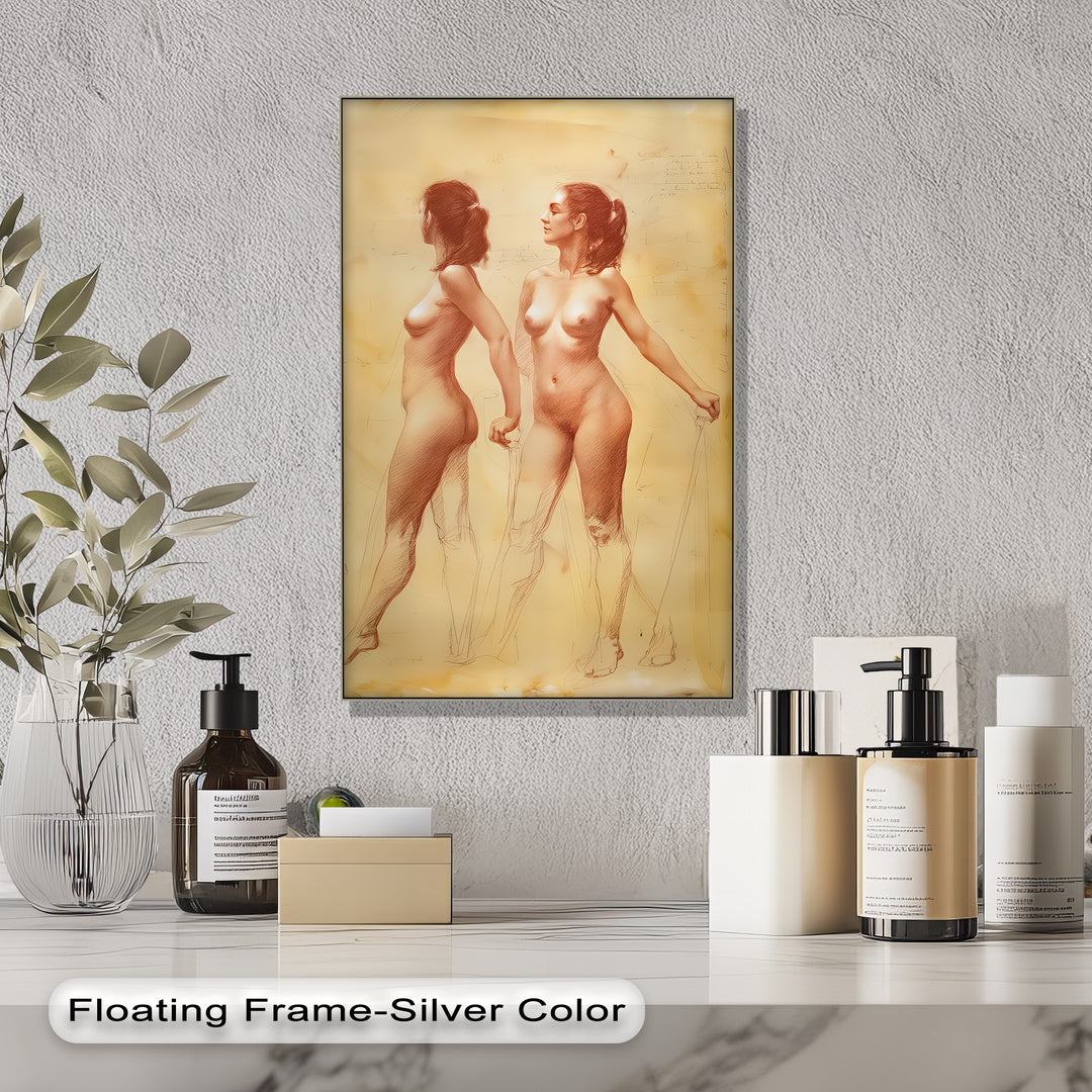 Dual Nude Study – Sexy Canvas Wall Art | Large Framed Wall Art