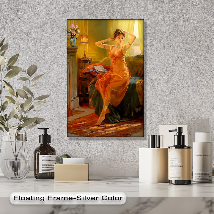 Golden Muse – Sensual Woman Canvas Wall Art | Bedroom Decor