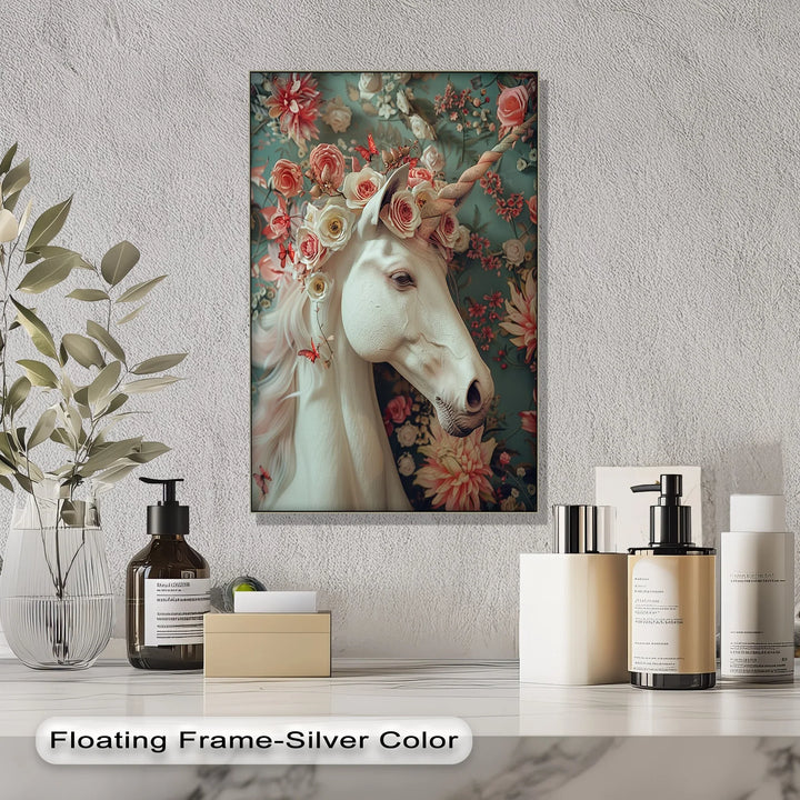 Romantic Fantasy Portrait with Roses and Butterflies - Animal Canvas Print - MyPhotoStation