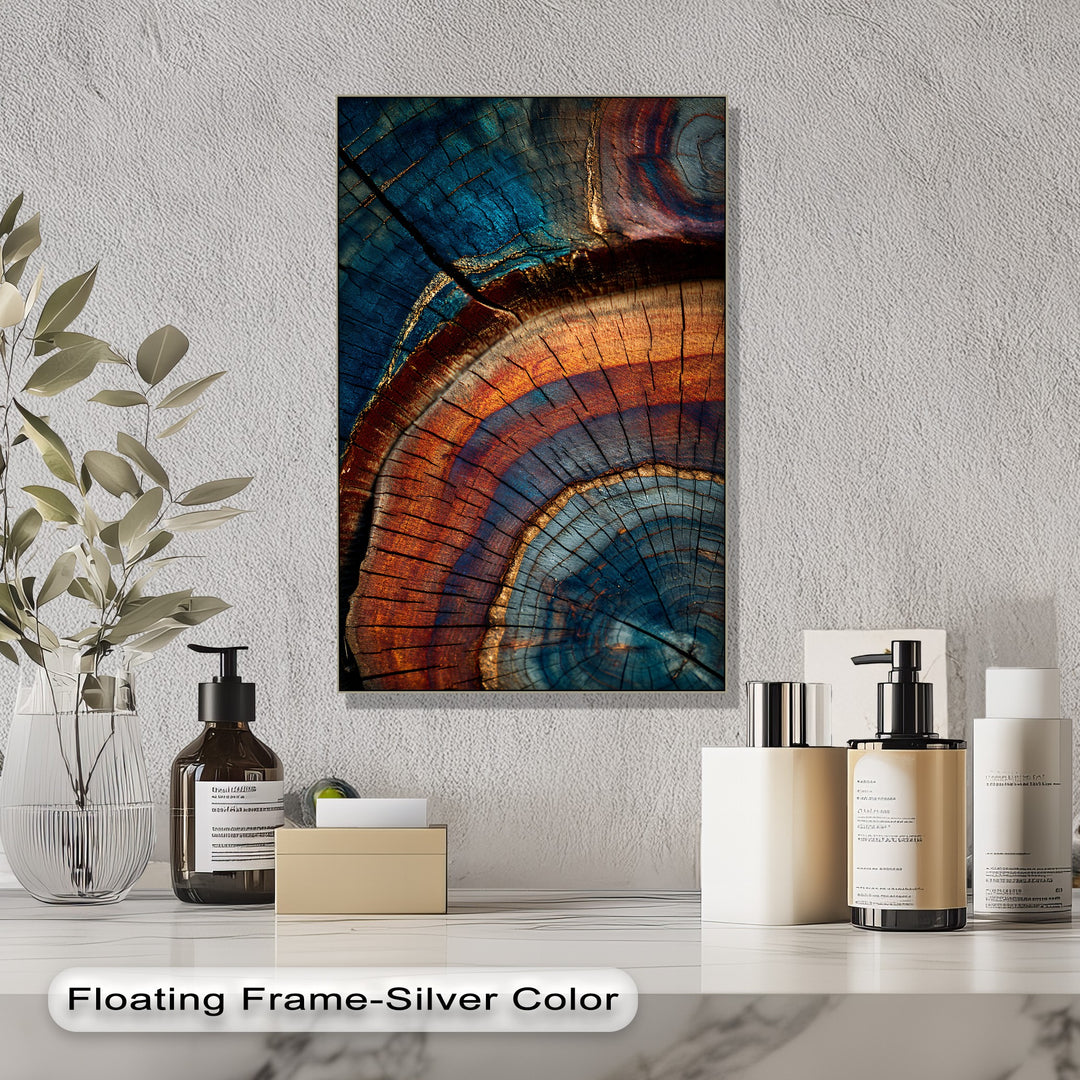 natural wood rings canvas art
