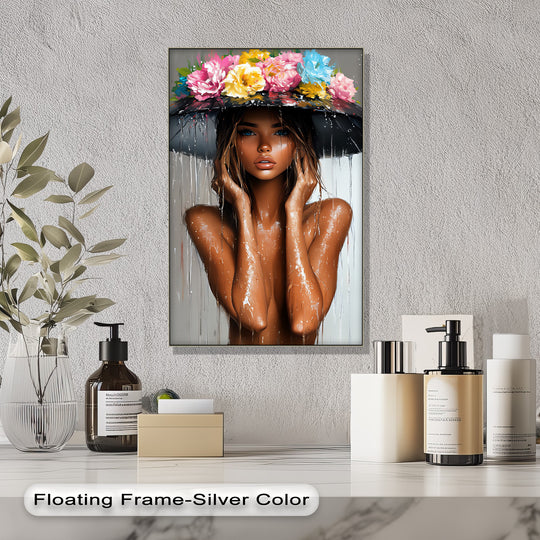 Defined surface texture of this blooming hat canvas wall art reveals the tactile allure of big canvas prints, accentuating its sensual artistry.
