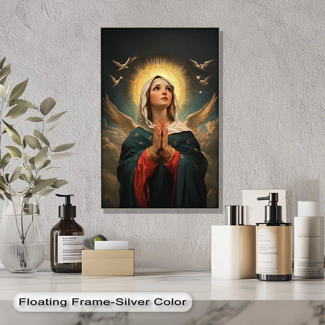 Heavenly Intercession – Virgin Mary in Prayer with Angels Canvas Print - MyPhotoStation