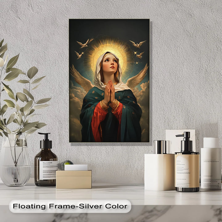 Heavenly Intercession – Virgin Mary in Prayer with Angels Canvas Print - MyPhotoStation