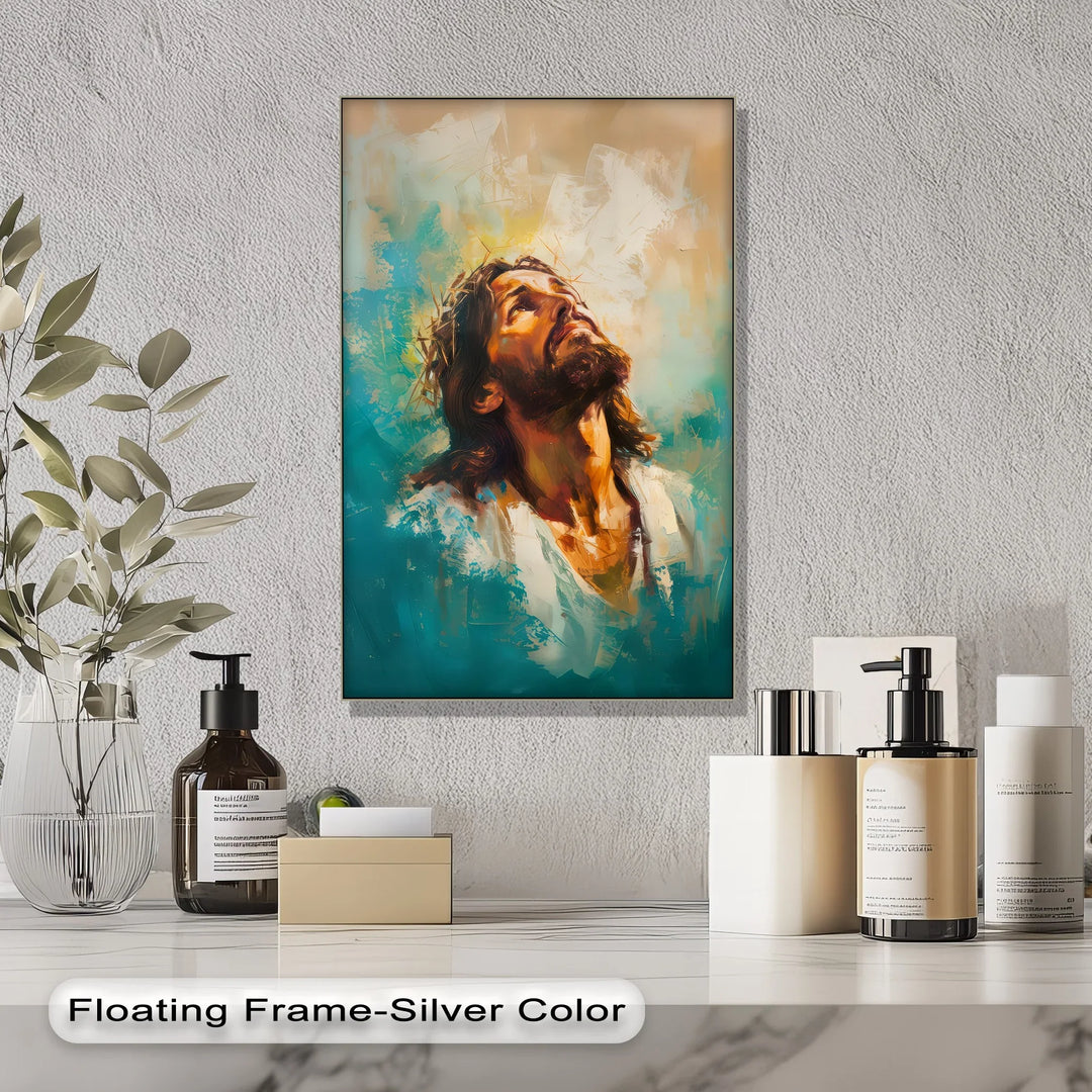 Savior’s Gaze – Crown of Thorns Portrait Canvas Print