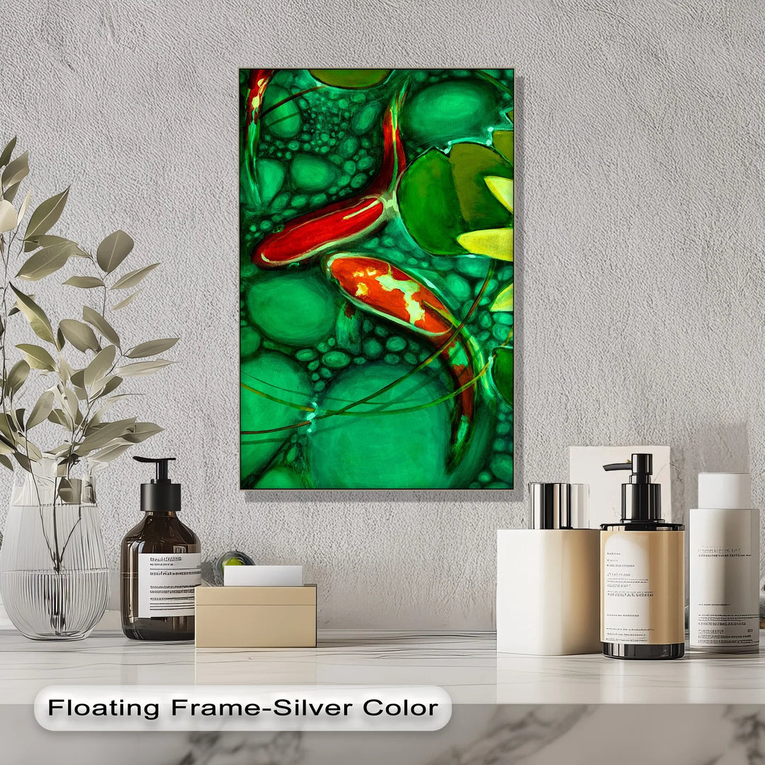 Koi Serenity – Abstract Fish Pond Canvas Print - MyPhotoStation