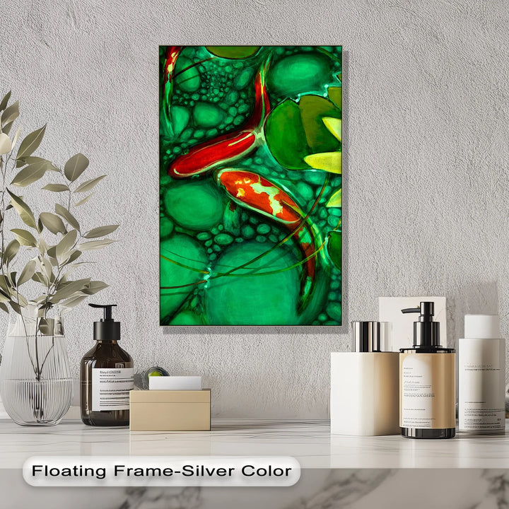 Koi Serenity – Abstract Fish Pond Canvas Print - MyPhotoStation