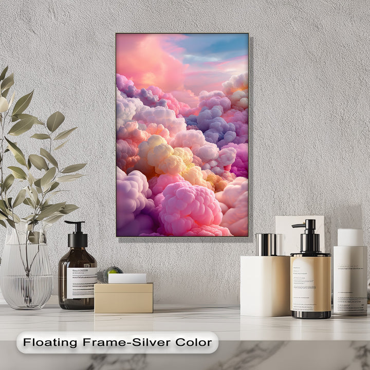 Cotton Sky Mirage – Dreamlike Pastel Cloudscape Canvas Print