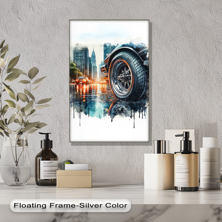 Urban Power and Chrome Reflections – Car Canvas Print