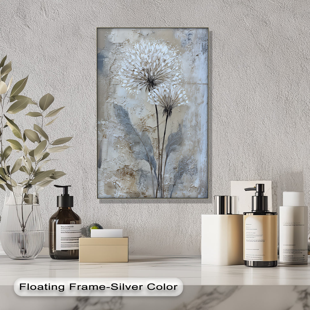 Ethereal Twins – Textured Dandelion Floral Canvas Print