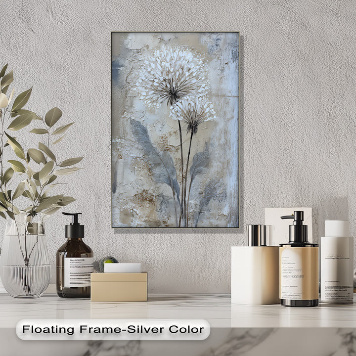 Ethereal Twins – Textured Dandelion Floral Canvas Print