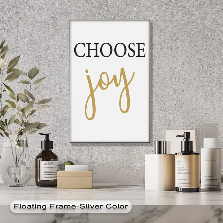 Choose Joy – Minimalist Gold and Black Christian Canvas Print - MyPhotoStation