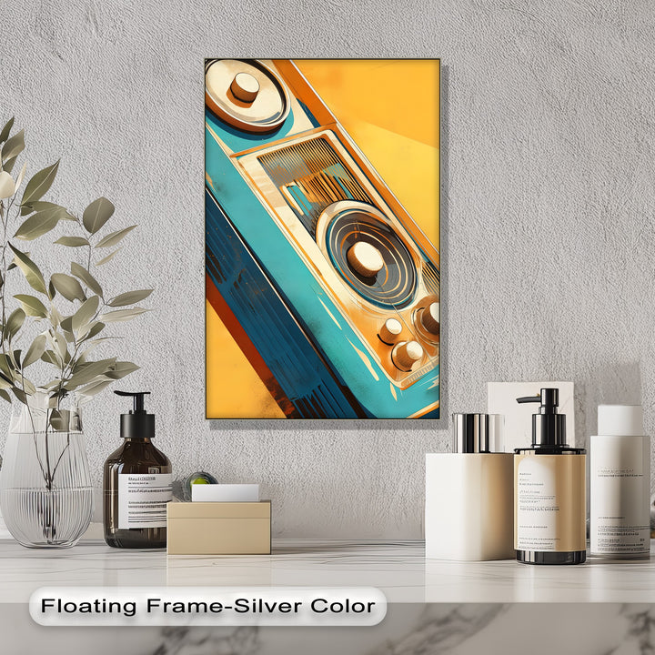 Golden Frequency – Retro Stereo Abstract Canvas Print