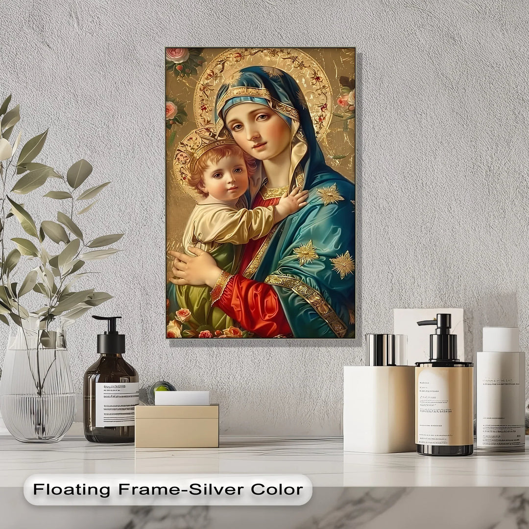 Holy Madonna and Child – Sacred Icon Style Canvas Print - MyPhotoStation