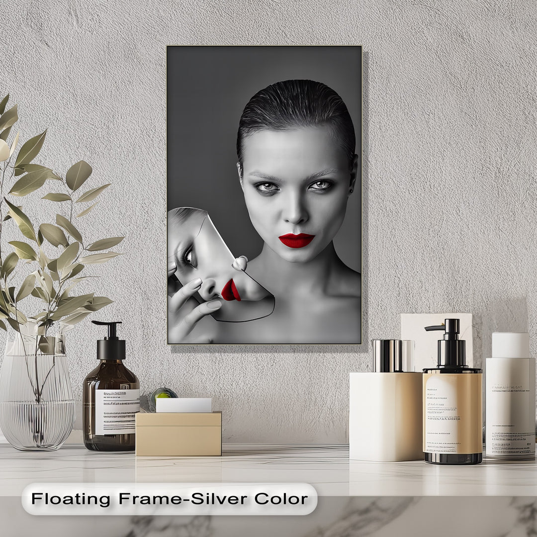 Elevate modern interiors with this conceptual canvas painting—a portrait of elegance and fragmented reality.

