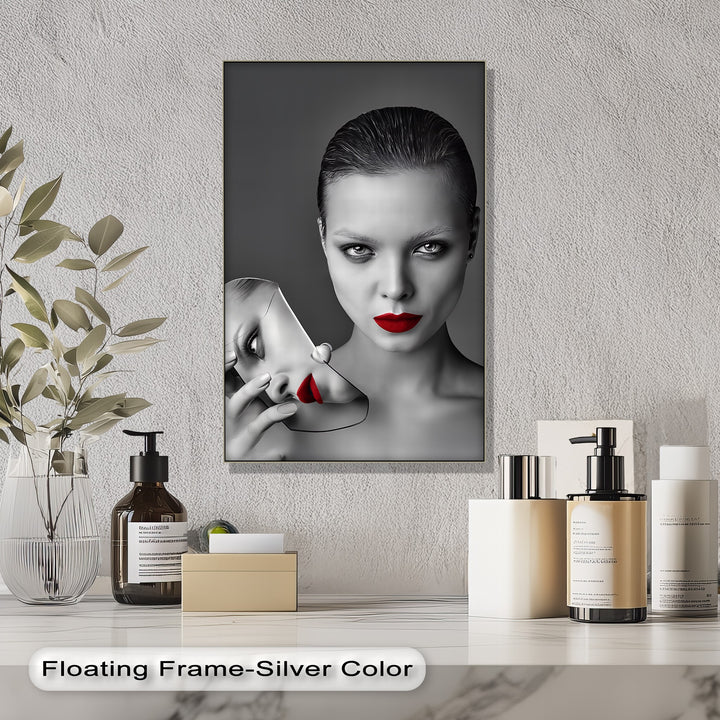 Elevate modern interiors with this conceptual canvas painting—a portrait of elegance and fragmented reality.

