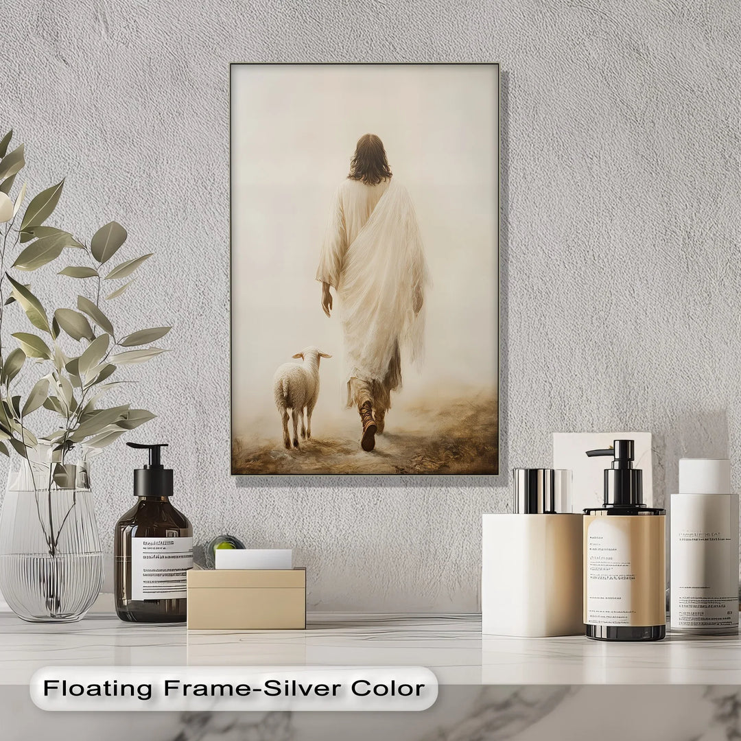 The Shepherd’s Path – Jesus Walking with Lamb Canvas Print - MyPhotoStation