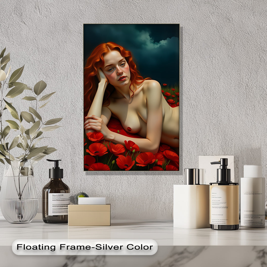Scarlet Reverie – Sexy Canvas Artwork | Large Framed Wall Art