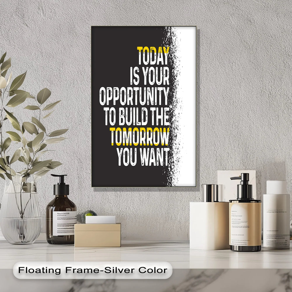 Distressed Text Poster for Success-Driven Interiors

