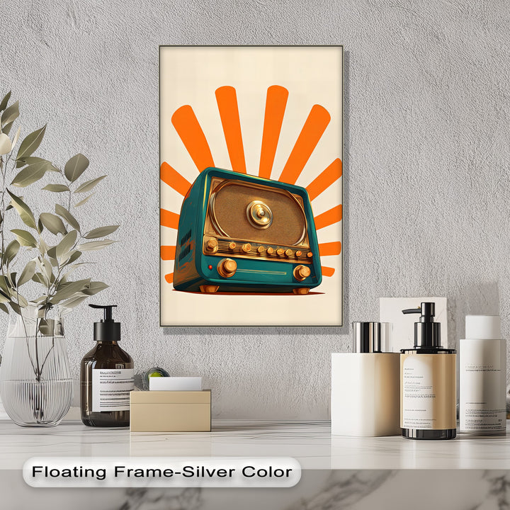 Retro Radiance – Classic Teal Radio Canvas Print