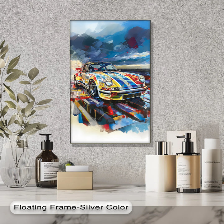 Vibrant Porsche Speed Racer in Abstract Colors – Car Canvas Print - MyPhotoStation