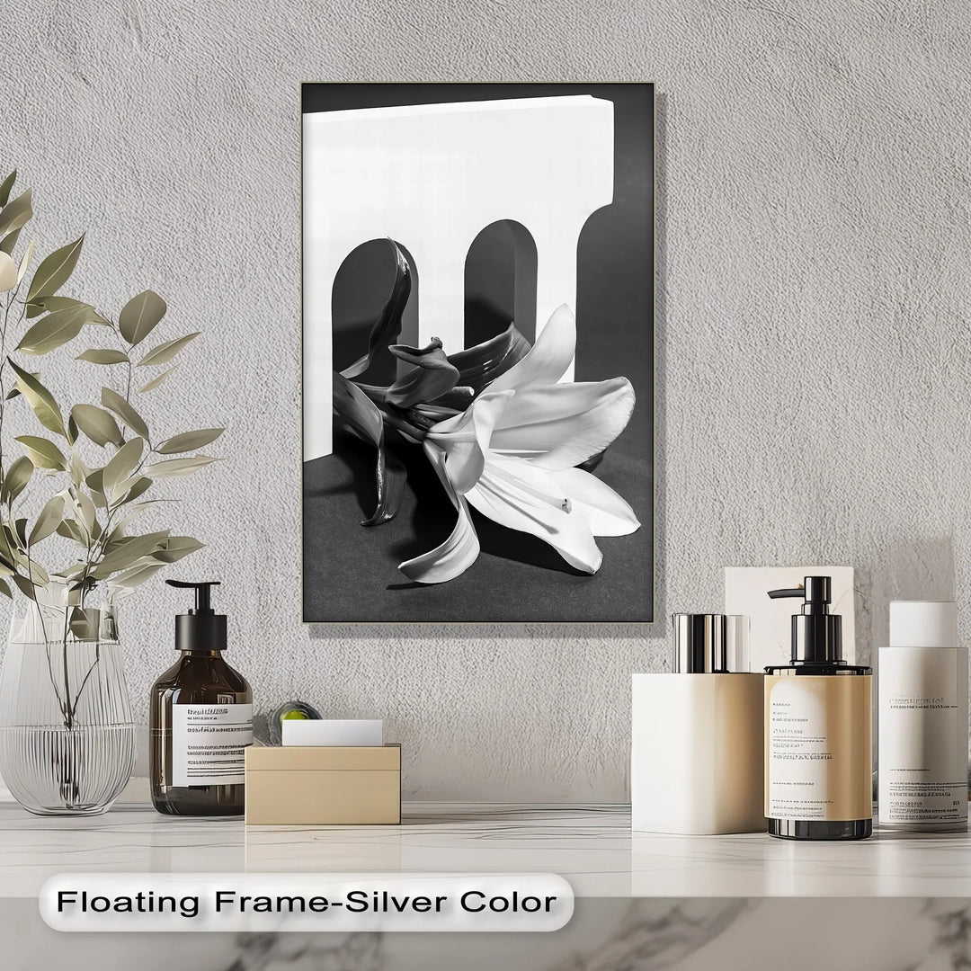 Architectural Bloom – Black & White Floral Canvas Prints - MyPhotoStation