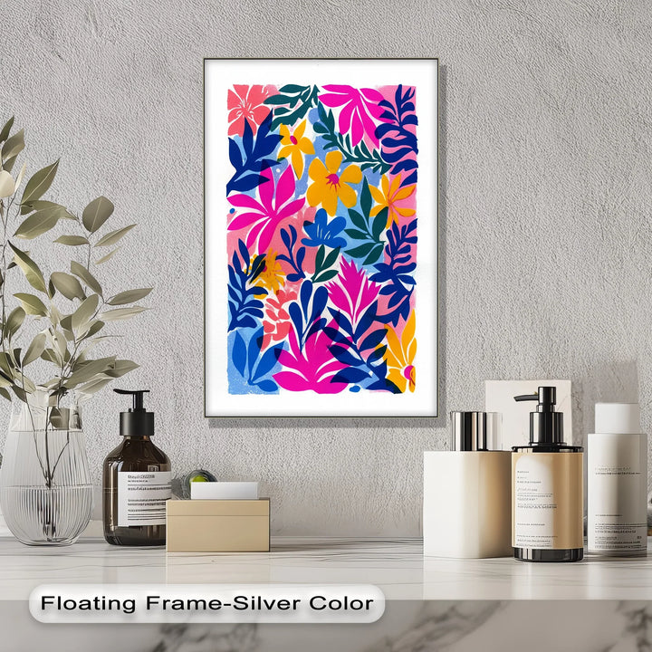 Tropical Bloom Explosion – Colorful Floral Abstract Canvas Print - MyPhotoStation