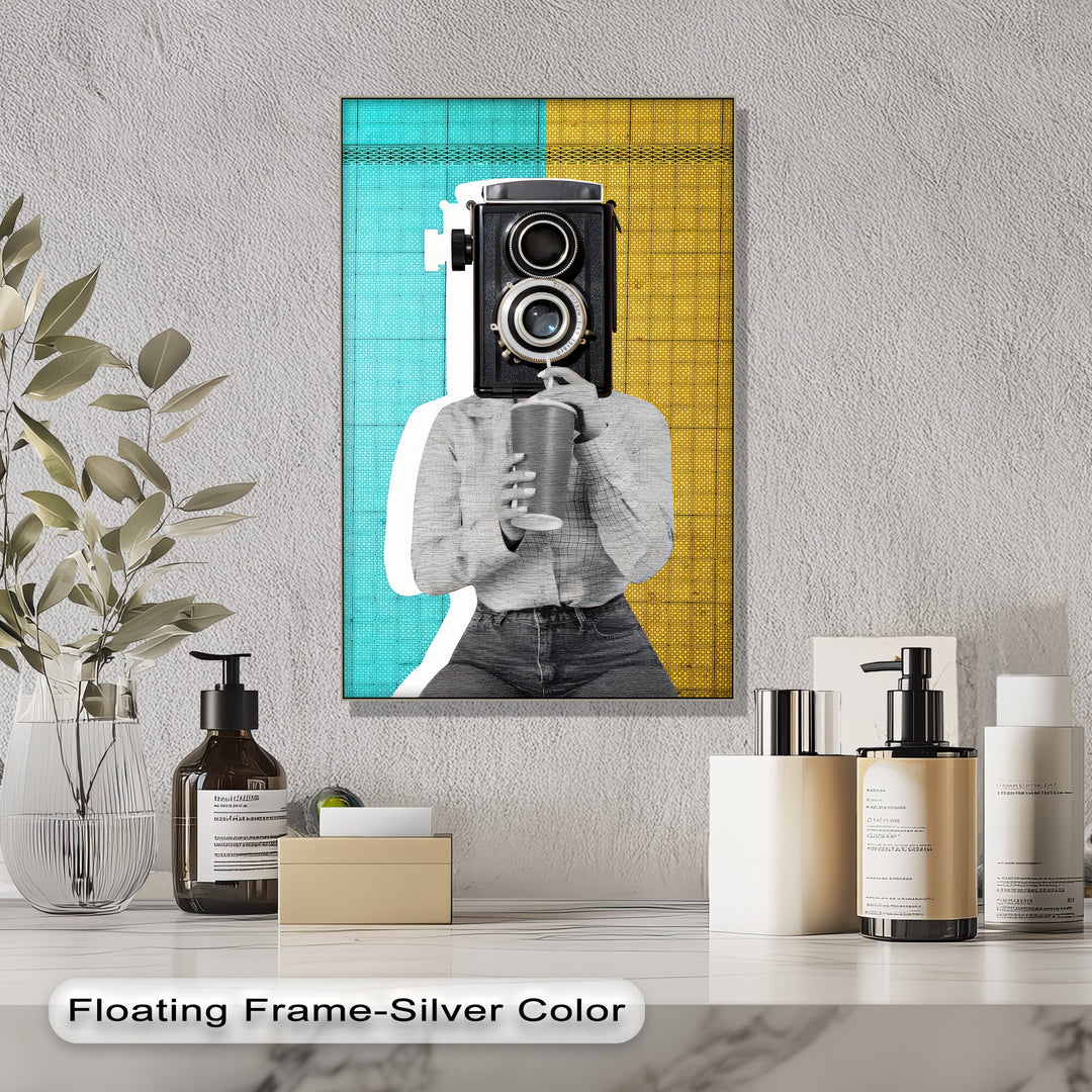 Focus Pop – Retro Camera Head Surrealist Canvas Print