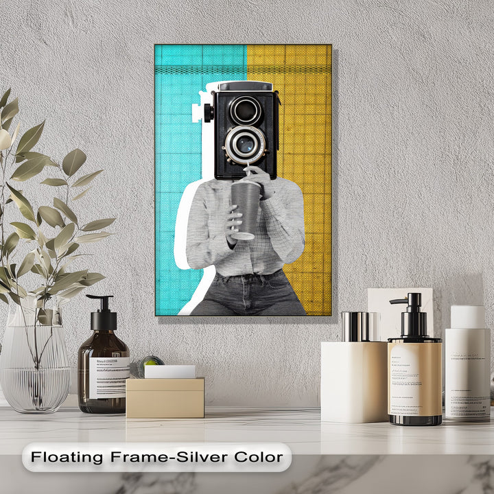 Focus Pop – Retro Camera Head Surrealist Canvas Print
