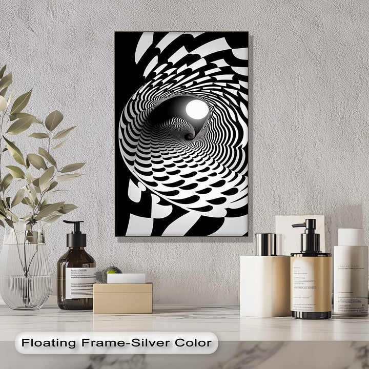 Hypnotic Spiral Tunnel – Black & White Canvas Print - MyPhotoStation