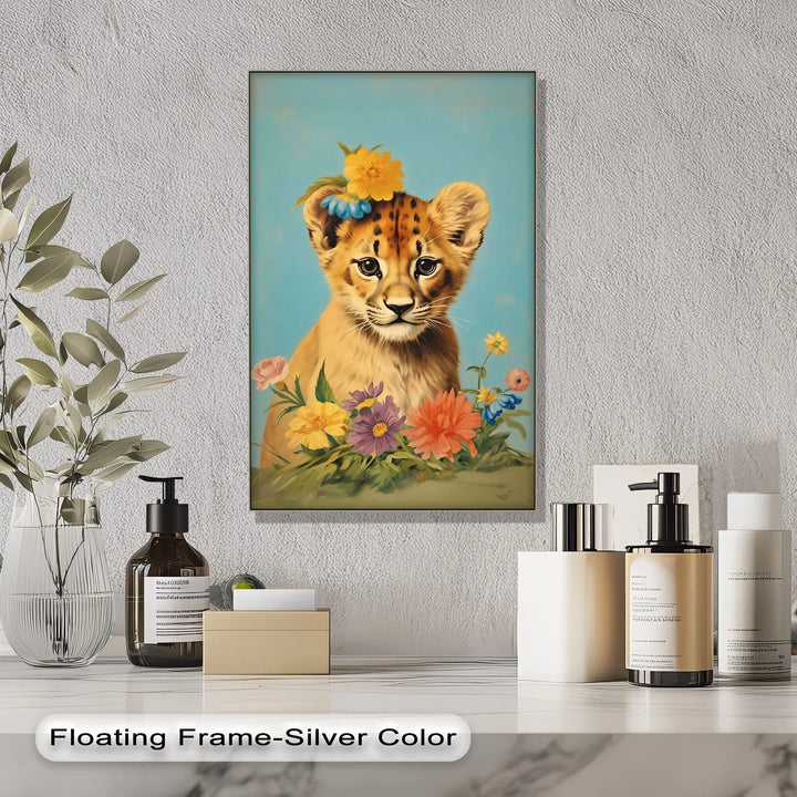 Blossom Crowned Cub – Animal Canvas Print - MyPhotoStation