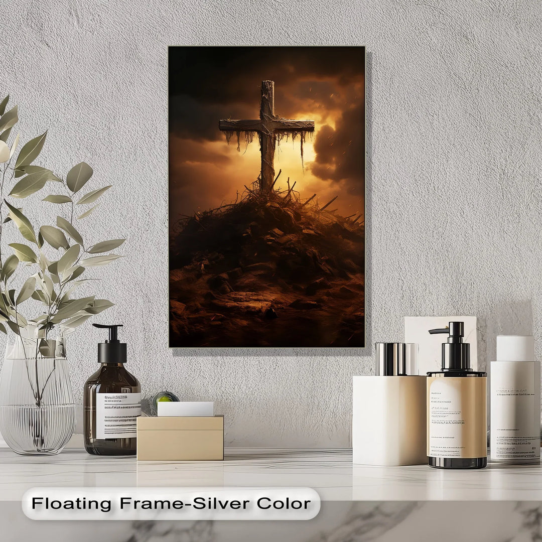Calvary’s Shadow – Weathered Cross on the Hill Canvas Print - MyPhotoStation