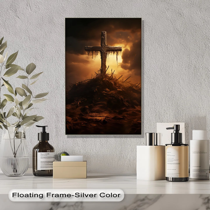 Calvary’s Shadow – Weathered Cross on the Hill Canvas Print - MyPhotoStation