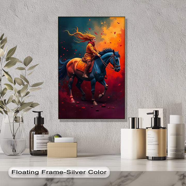 Crimson Ride – Modern Equestrian Canvas Print