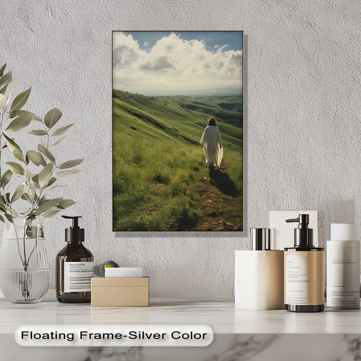 This reflective custom canvas print evokes trust and divine guidance through every step.


