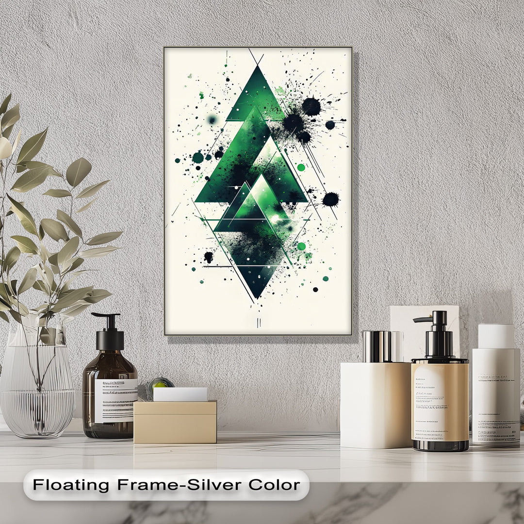 Geometric Green Explosion – Abstract Modern Canvas Print - MyPhotoStation