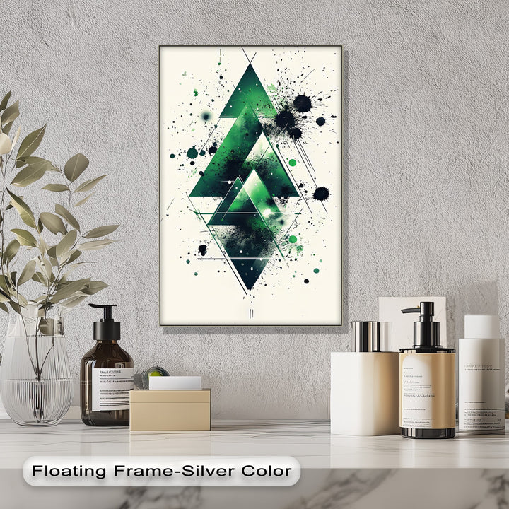 Geometric Green Explosion – Abstract Modern Canvas Print - MyPhotoStation