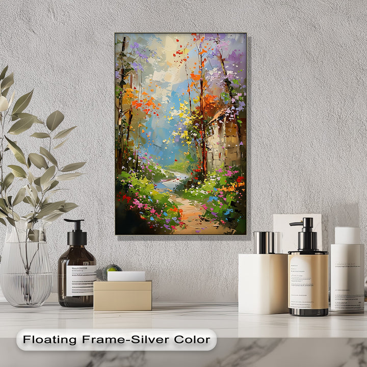 Whispers of Spring – Colorful Garden Pathway Canvas Print