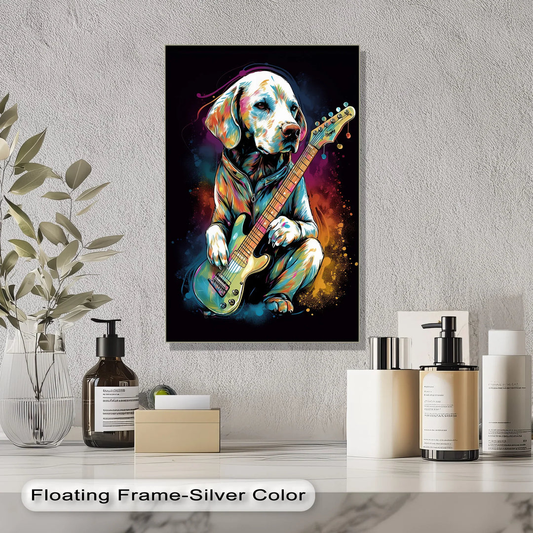 Electric Pup Vibes – Colorful Rock Music Dog Portrait Puppies Canvas Print - MyPhotoStation