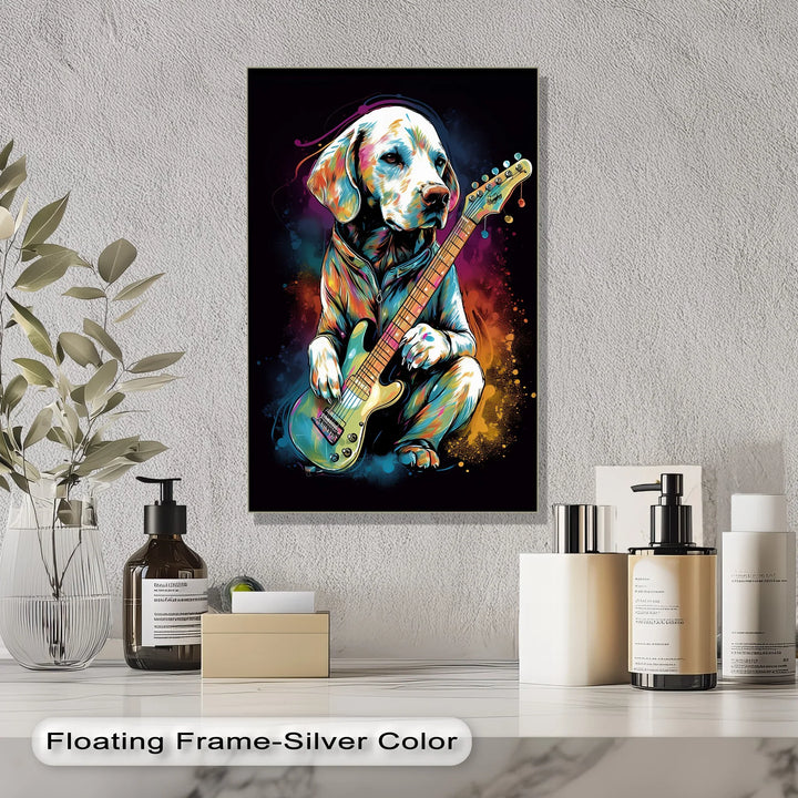 Electric Pup Vibes – Colorful Rock Music Dog Portrait Puppies Canvas Print - MyPhotoStation