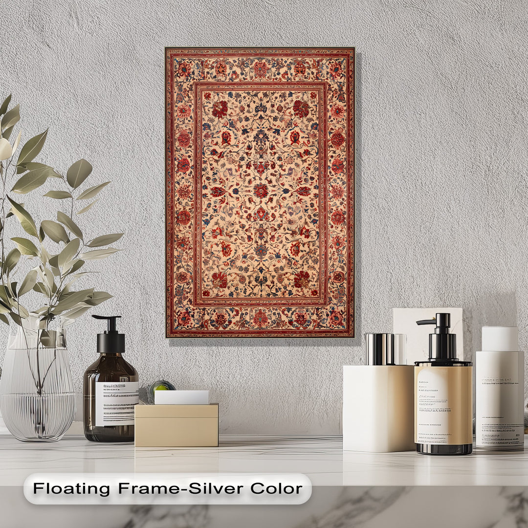 Timeless Harmony – Persian Floral Rug Canvas Print