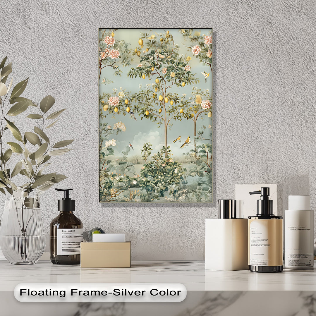 Birds and Trees - Botanical Canvas Wall Art | Framed Artworks