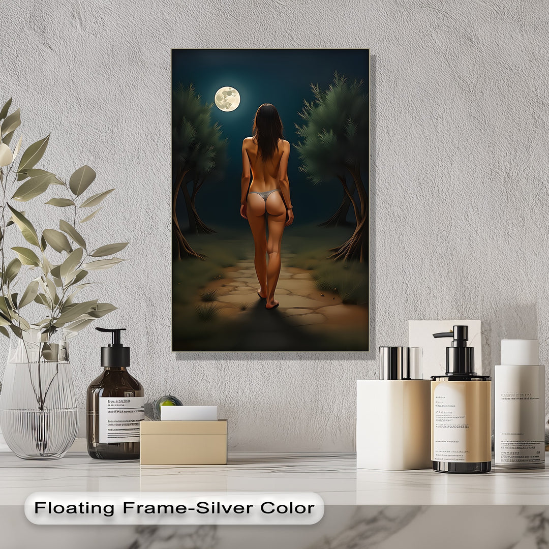 Moonlit Solitude – Mystical Nude Canvas Wall Art | Artwork Canvas
