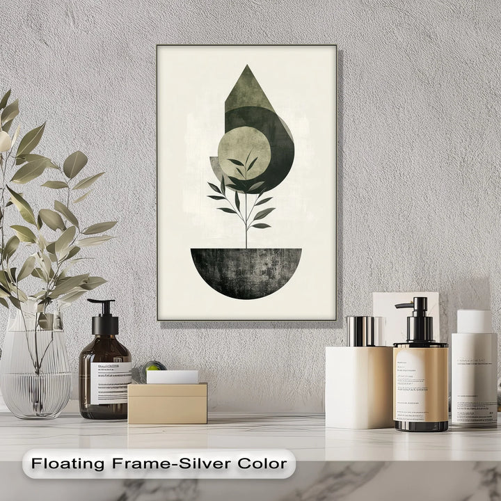 Minimalist Growth – Geometric Plant-Inspired Canvas Print - MyPhotoStation
