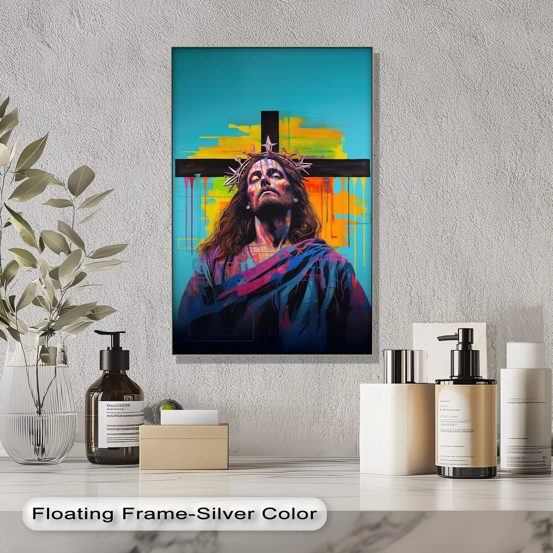 Crowned in Light – Jesus Graffiti-Style Canvas Prints - MyPhotoStation