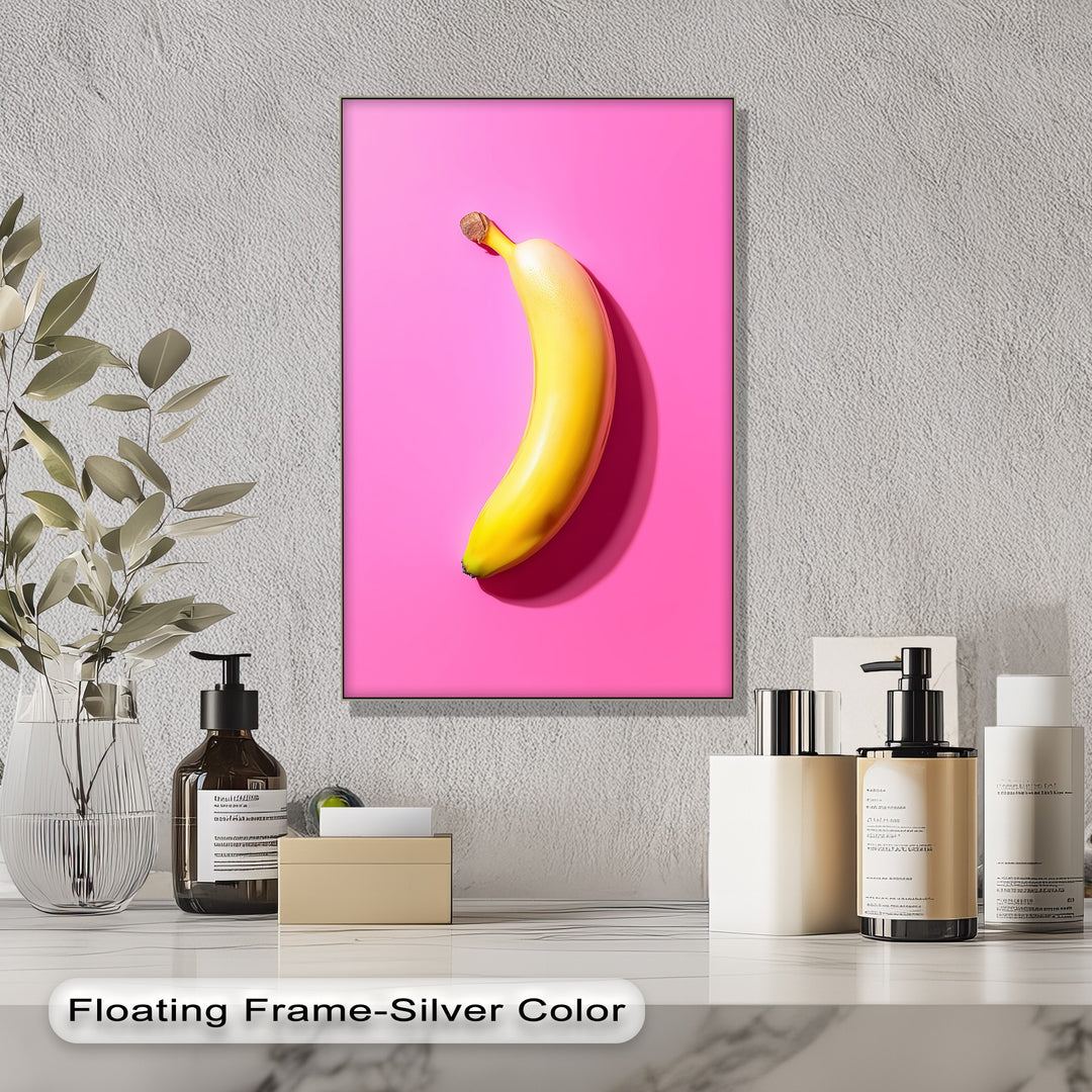 Pop Banana – Bold Yellow Fruit on Pink Canvas Print