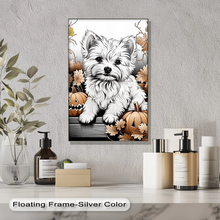 Pumpkin Pup Charm – Halloween Dog Illustration Puppies Canvas Print - MyPhotoStation