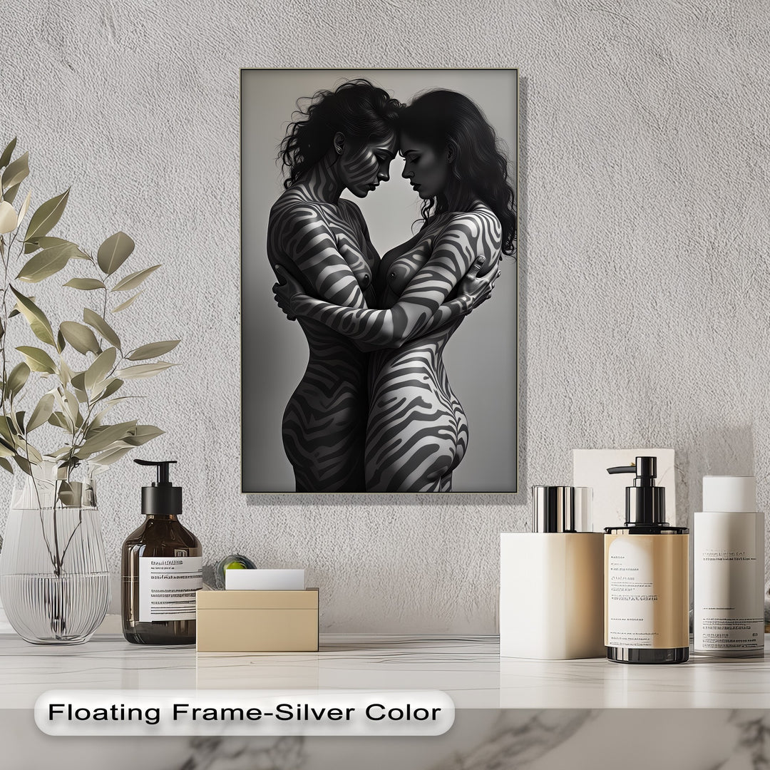 Zebra Embrace – Erotic Canvas Print