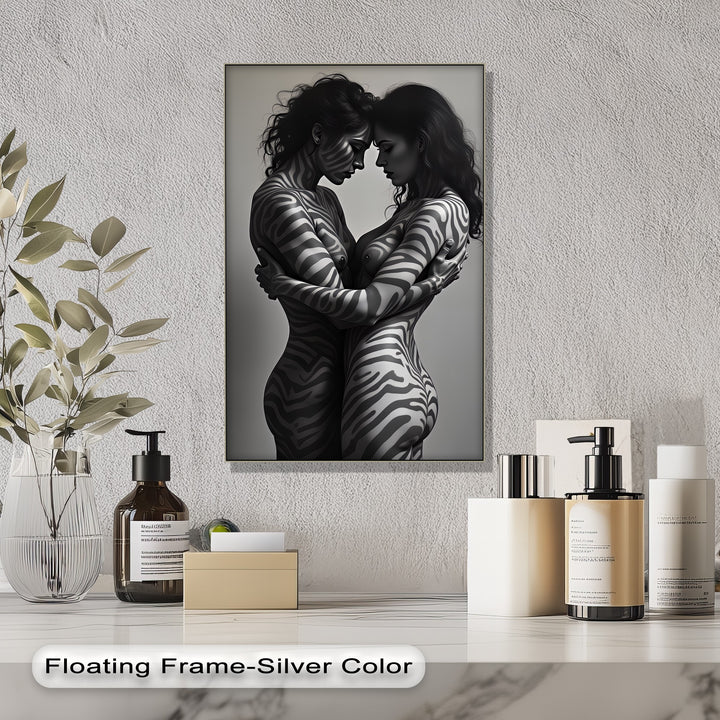Zebra Embrace – Erotic Canvas Print