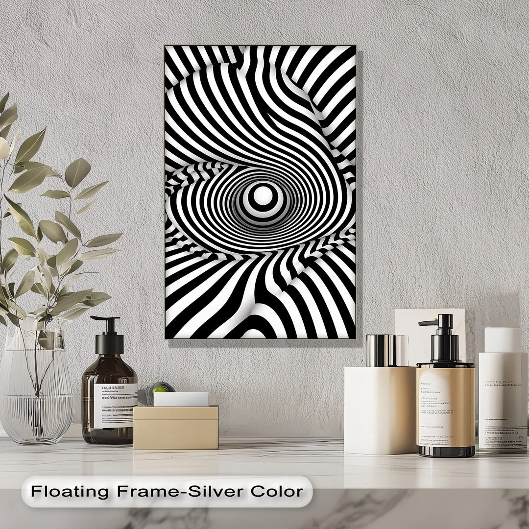 Vortex Wave Illusion – Black & White Canvas Print - MyPhotoStation